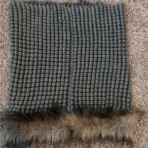 Elegant Black and Brown Knit Scarf